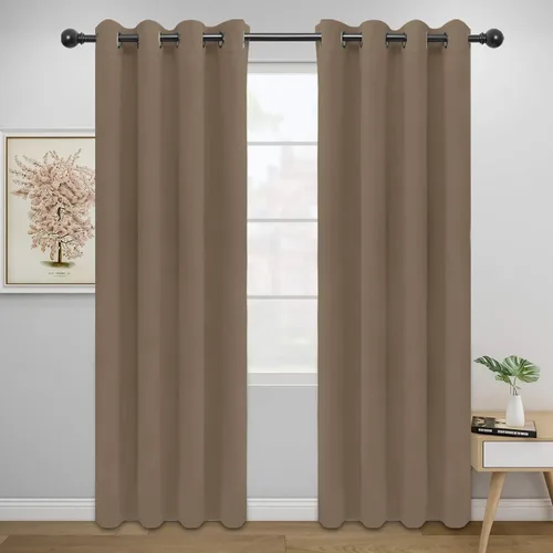 Vista 221 de Easy-Going - Cortinas opacas para dormitorio, aislamiento térmico sólido con ojales, cortinas de ventana para reducción de ruido, cortinas
