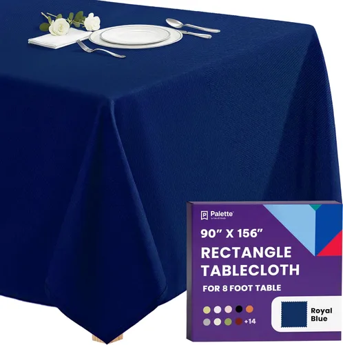 Vista 64 de Gee Di Moda - Mantel rectangular de 60 x 84 pulgadas – Mantel rectangular de poliéster lavable para mesa de 5 pies