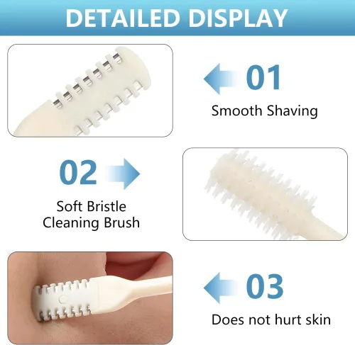 Vista 4 de Cortador de vello nasal 2 en 1, herramienta de eliminación de vello nasal mejorada con rotación de 360°, cuchilla de vello de nariz de doble cara