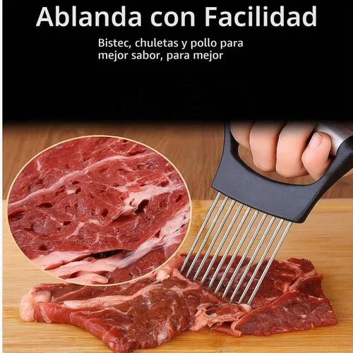 Vista 3 de Rebanada de cebolla mejorada 2025, nueva picadora de cebolla de acero inoxidable para rebanar, herramienta auxiliar de rebanada de picadora
