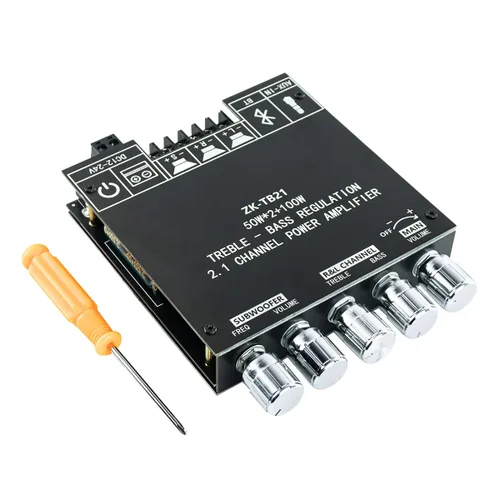 Vista 8 de ZK-HT21 TDA7498E Placa Amplificador Bluetooth 160W×2+220W Subwoofer Receptor de Audio 2.1 Canales Amplificador de Potencia Módulo con Control