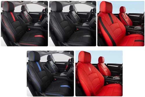 Vista 9 de Juego completo de fundas de asiento personalizadas para Prado 2004-2008 7 asientos cuero asiento cojín protector negro