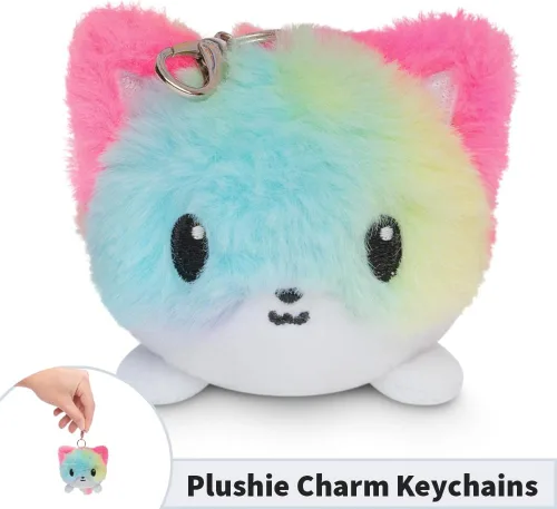 Vista 2 de TeeTurtle - Llavero de peluche de zorro - Happy Fuzzy Rainbow Tie-Dye