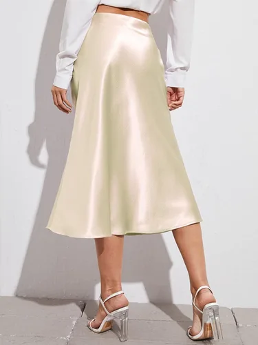 Vista 2 de Verdusa - Falda midi elegante acampanada y de cintura alta para mujer