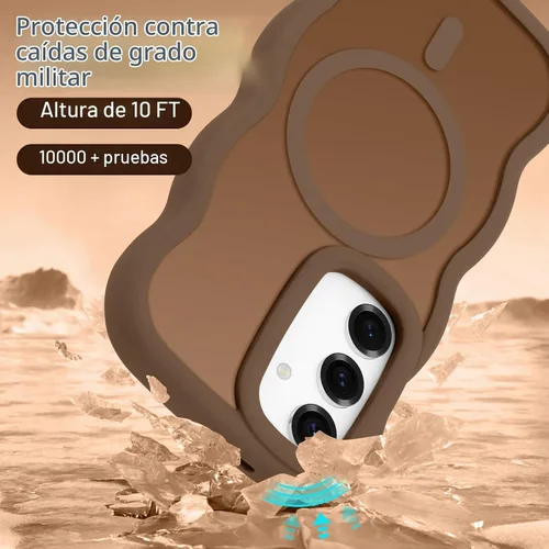 Vista 4 de Pepmune for Samsung Galaxy S25 Plus/S24 Plus Case Wave Frame, Desert Gold Dorado Desierto