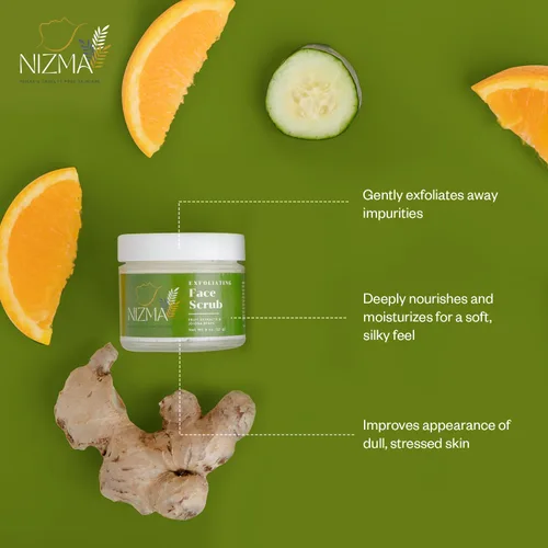 Vista 2 de Nizma Skincare Crema exfoliante facial para piel seca, exfoliante facial y corporal, suaviza e hidrata, exfoliante suave pero eficaz, paquete de 10