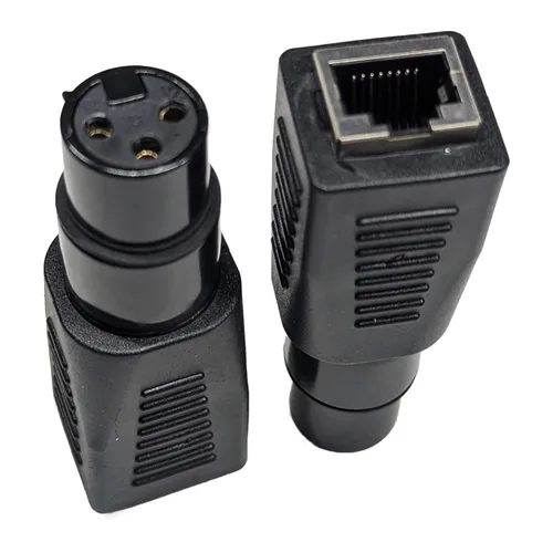 Vista 6 de 2 unids RJ45 a 3 pines XLR DMX conector RJ45 Ethernet a 3 pines XLR DMX hembra adaptador de cable de audio