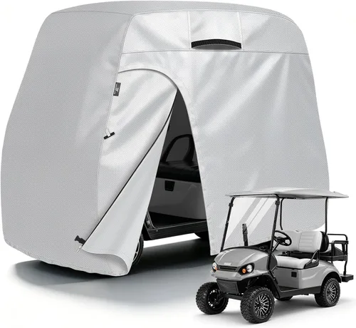 Vista 16 de Explore Land Funda impermeable para carrito de golf universal, compatible con la mayoría de marcas, para 2/4/6 pasajeros Fits for EZGO/Club