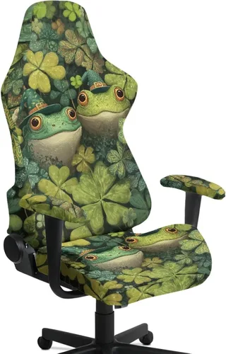 Vista 17 de Suobstales Aztec Leopard American Tribal Pattern Gaming Chair Cover Stretch Slipcover with Armrest Covers, Washable Elastic Protector Universal