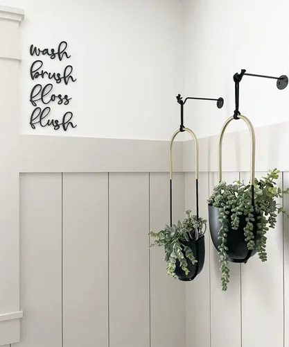 Vista 3 de Maceta colgante de metal para plantas de interior y exterior, soporte para plantas colgantes de pared y techo, para plantas suculentas, helechos