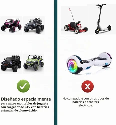 Vista 6 de Cargador de 24V para paseo en juguetes, cargador de coche eléctrico de 24