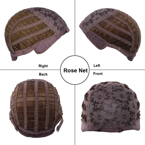 Vista 5 de Peluca corta BERON para hombre y chico, para fiesta temática, peluca con gorro de peluca Marrón claro
