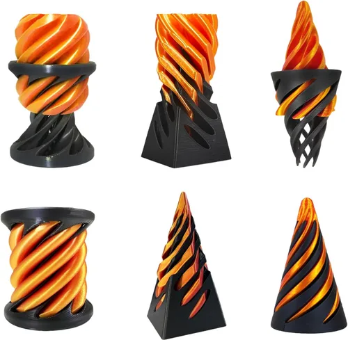 Vista 20 de Escultura Imposible Pirámide Pase 3D Impresa, Juguete para Ansiedad de Cono, Imposible Cilindro Alivio de Ansiedad, Imposible Pase Mágico