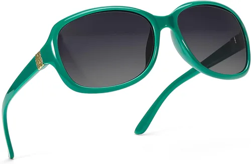 Vista 26 de SIPHEW - Gafas de sol polarizadas para mujer, gafas de sol cuadradas clásicas para mujer con protección UV Gafas de sol polarizadas negras A01