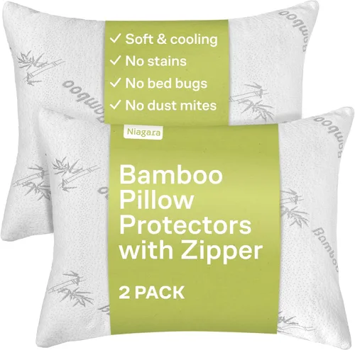 Vista 8 de Protectores de almohada tipo nube con cremallera, tamaño estándar, fundas de almohada transpirables y refrescantes para personas que duermen