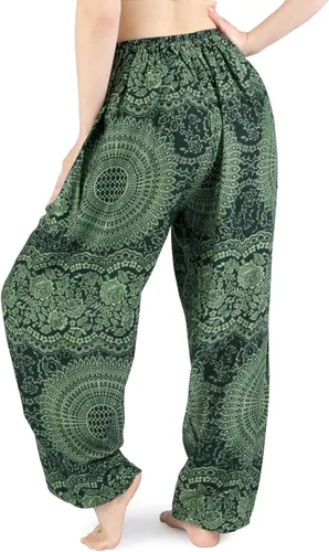 Vista 2 de Lannaclothesdesign Pantalones de harén para mujer, pantalones bohemios de elefante, ropa hippie de cintura alta con bolsillos para yoga
