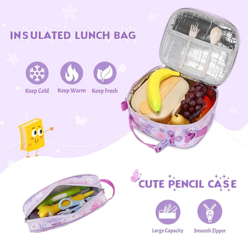 Vista 7 de Mochila para niños de 5 a 8 años, Mariposa, 15 pulgadas, Lindo