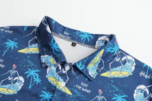 Vista 15 de Camisas de golf para hombre, Dry Fit, camisa de golf de manga corta, divertidas camisas polo de golf