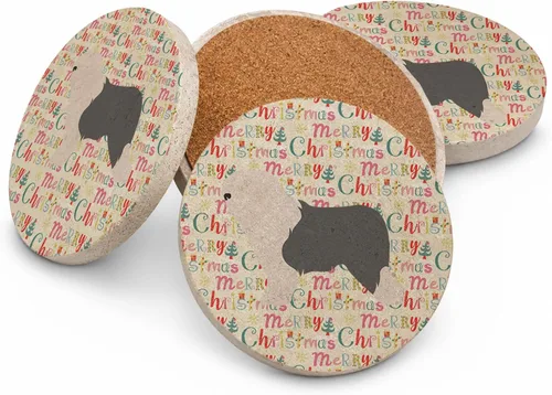 Vista 62 de AIDI Atlas Mountain Dog Merry Christmas - Posavasos grandes de piedra arenisca, paquete de 4