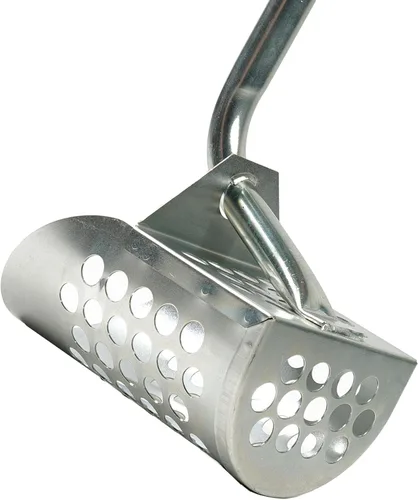 Vista 4 de Cucharas galvanizadas de mango largo y pala grande resistente para detección de metales de agua, descascarillado, caza en roca y más