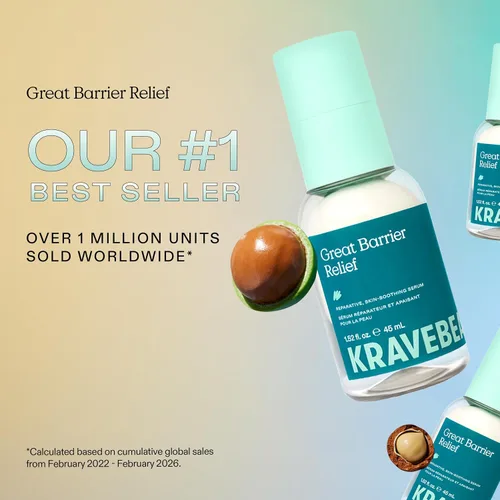 Vista 4 de KraveBeauty Great Barrier Relief Serum - Suero reparador de barrera inspirado en Corea, aceite de tamanu, alivia el enrojecimiento e hidrata, vegano
