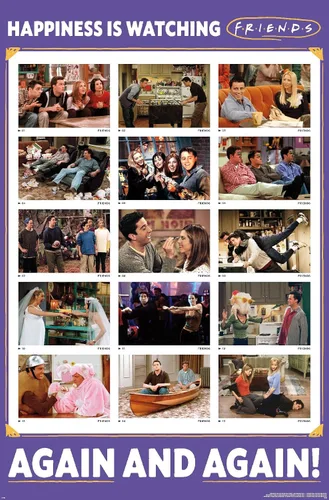 Vista 9 de Trends International Friends 30th - Póster de pared con texto en inglés "Watching Again", 14.72 x 22.37 pulgadas, versión enmarcada de madera