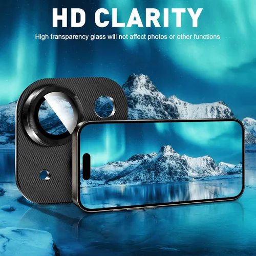 Vista 5 de Kucheed 2 protectores de lente de cámara para iPhone 11, aluminio de metal de una pieza con textura 3D, decoración diseñada para decoración