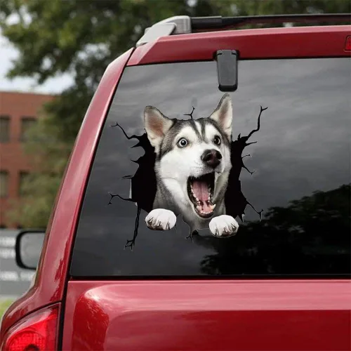 Vista 3 de Calcomanías para ventana de perro, calcomanías de animales, divertidas y realistas, 3D, impermeables, para auto, camión, vehículo, vidrio