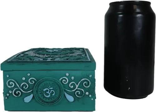 Vista 8 de Ebros Feng Shui Zen Buddha Ohm Símbolo Sagrado Lotus Mandala Flor Caja Decorativa Almacenamiento Stash Bisutería Tarot Talismán Feng Shui Acento