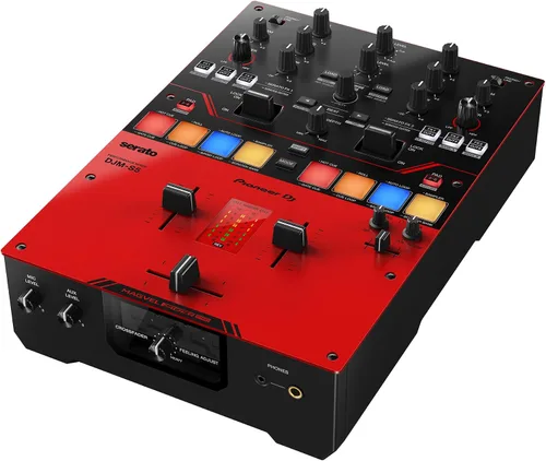 Vista 3 de Pioneer DJ DJM-S5 Mezclador de 2 canales para Serato DJ, rojo/negro