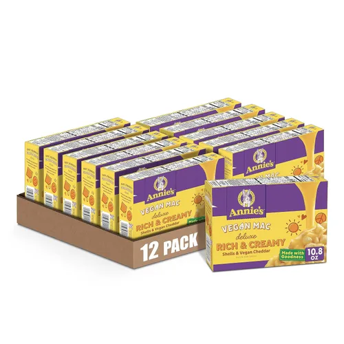 Vista 8 de Annie's Vegan Deluxe - Conchas ricas y cremosas y cheddar vegano 10.8 onzas