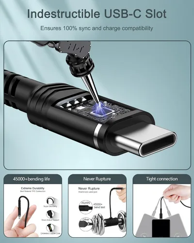 Vista 4 de Cargador para iPhone 17 de carga rápida para Apple 17Pro Air, Steam Deck, iPhone 16e 16 Pro Max, Samsung Galaxy A17 S25, Google Pixel 10 9a, bloque