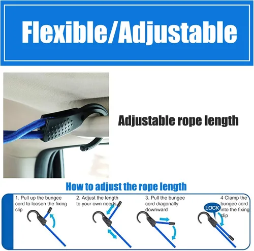 Vista 3 de Fydun 1.5M Multi Purpose Luggage Rope Elastic Car Jacket for Travel Wide Range of Uses