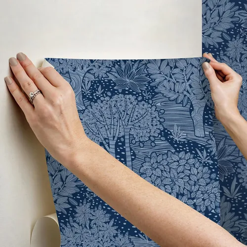 Vista 5 de RoomMates RMK12717PLW Perth - Papel tapiz para despegar y pegar, color azul