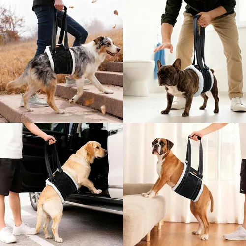 Vista 9 de LumoLeaf Arnés de elevación para perros para patas traseras, soporte ajustable para piernas traseras y ayuda de movilidad, soporte de cadera