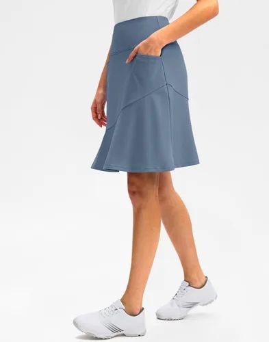 Vista 3 de G Gradual Faldas pantalón para mujer con 5 bolsillos de 20 pulgadas de longitud a la rodilla, falda de golf modesta larga, faldas atléticas de tenis