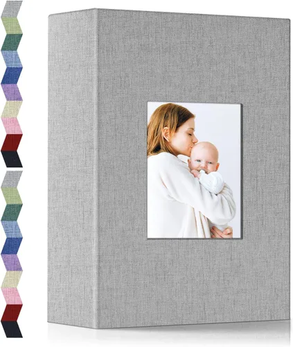 Vista 45 de popotop - Álbum de fotos 4x6 con 100 fotos, libros de fotos con 100 bolsillos verticales, cubierta de lino, álbumes para fotos familiares, de boda