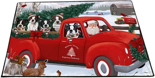 Vista 22 de Doggie of the Day Boston Terrier Dogs Floor Mat - 4th of July Independence Day - Best Dog Doormat - Protector Decor - Unique Portrait Art - Premium