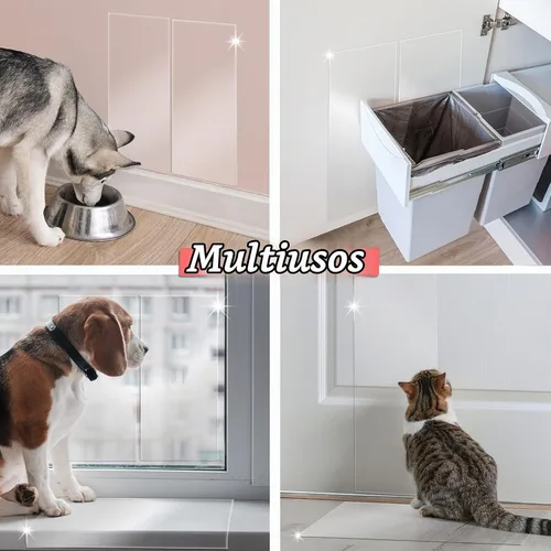 Vista 3 de Protector de puerta contra arañazos de perros, protector de vinilo transparente para puerta de perro resistente antigarras para muebles de ventana