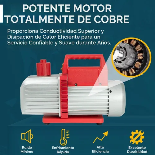 Vista 5 de bomba de vacío HVAC de una sola etapa, 3.5CFM - Ideal para herramientas de reparación de aire acondicionado, bomba de vacío de aire acondicionado
