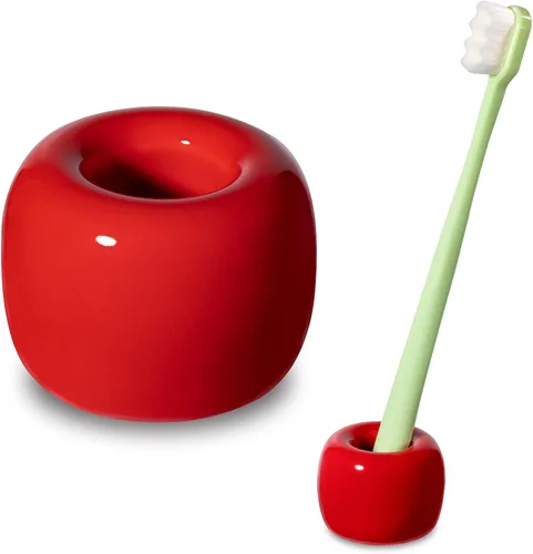 Vista 17 de Urbanstrive - Soporte para cepillo de dientes de cerámicas mini elegante para encimeras de mueble de baño (1 paquete, blanco)