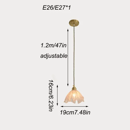 Vista 5 de Modern Creative Irregular Glass Pendant Lights, Nordic Retro Gold Hanging Pendant Lamp, Brass Adjustable Cord E27/E26 Sockets Chandelier for Kitchen