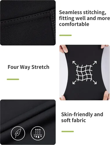 Vista 6 de Leggings para niñas, pantalones acampanados cruzados con bolsillos, color negro, suaves, elásticos, de cintura alta, para niños, yoga, danza