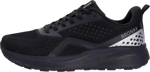 Vista 4 de BRONAX Zapatos de correr anchos acolchados y de soporte para carretera para hombre Puntera ancha Suela de goma Negro
