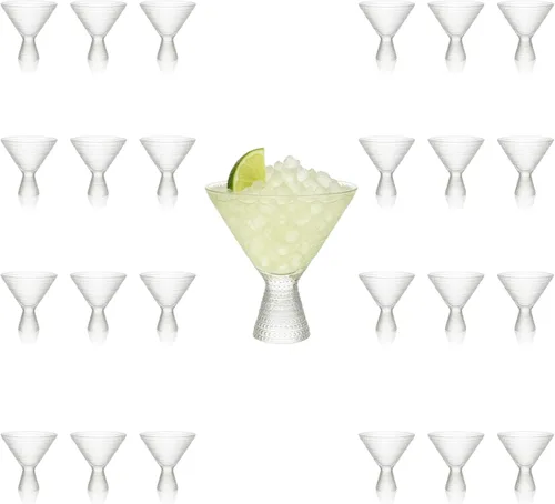 Vista 12 de LEMONSODA Hobnail Copas de Martini Rosa/Transparente Copas de Cóctel Vintage (9oz) para Martini, Cóctel, Margarita, Cosmopolitan, Manhattan