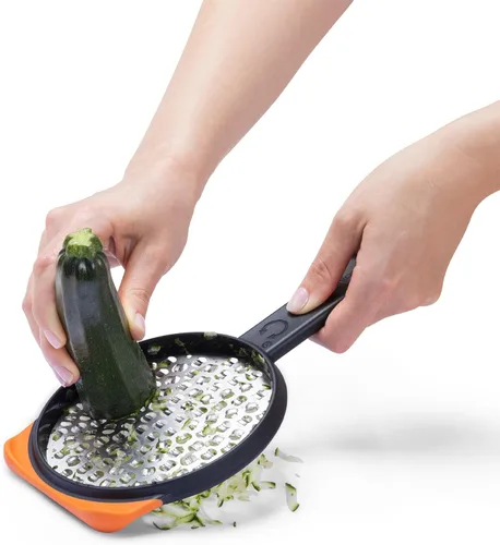 Vista 2 de Dreamfarm Ograte - Rallador de queso de doble cara, 0.236 in, rejilla gruesa, color naranja Multi-directional handheld food and vegetable