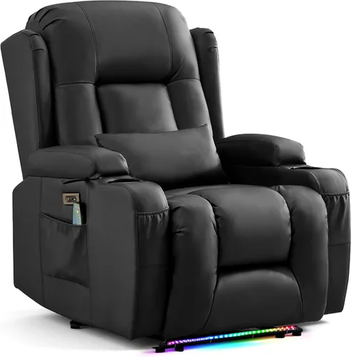 Vista 26 de URRED Wall Hugger Power - Sofá reclinable con masaje y calor, color beige