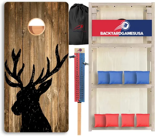 Vista 33 de CornholeGamesUSA Pro - Juego de tablas de Cornhole Fabricado en Estados Unidos Abedul báltico 3/4 Sin rebote Patas triples gruesas Dos