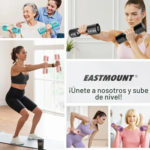 Vista 5 de EAST MOUNT Adjustable Weight Dumbbells Set of 2, 8 in 1 Hand Weights for Women Azul