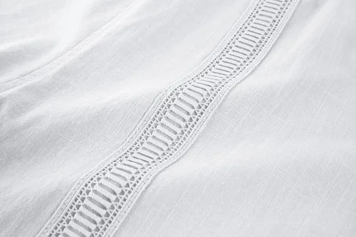 Vista 5 de Hestenve Guayabera - Camisas casuales de lino de algodón con botones y manga corta para hombre camisa hawaiana cubana de verano para la playa